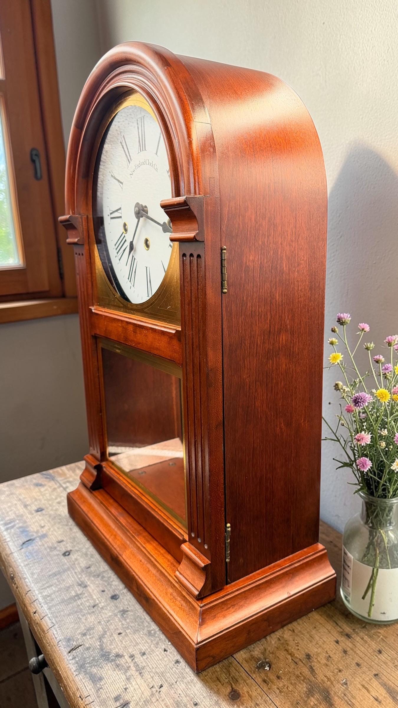 Large New England Clock Co Westminster Chime Mantel Clock - READ DESCRIPTION PLEASE