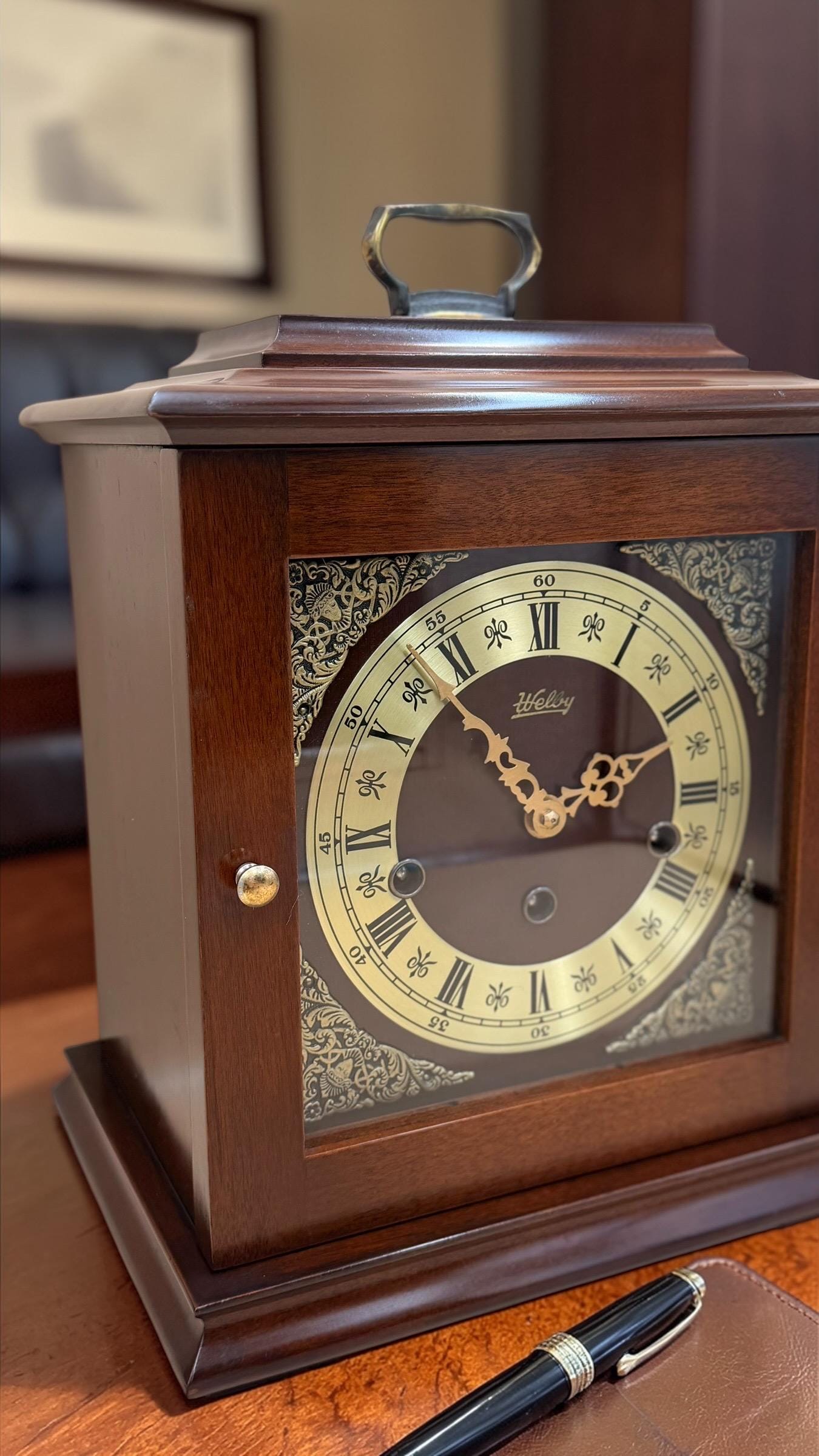 Vintage Welby Westminster Bracket Clock – German Hermle Movement – Freshly Cleaned & Oiled