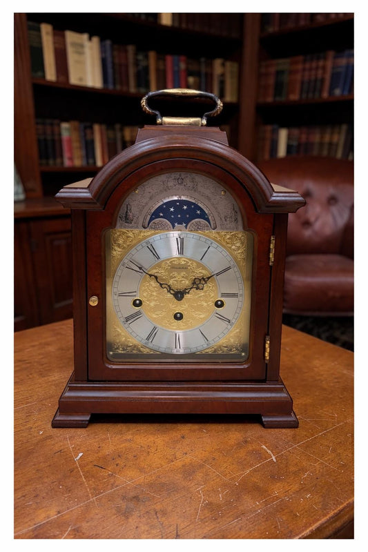 Schmeckenbecher German Westminster Chime Bracket Clock, Moon Phase, Fully Serviced