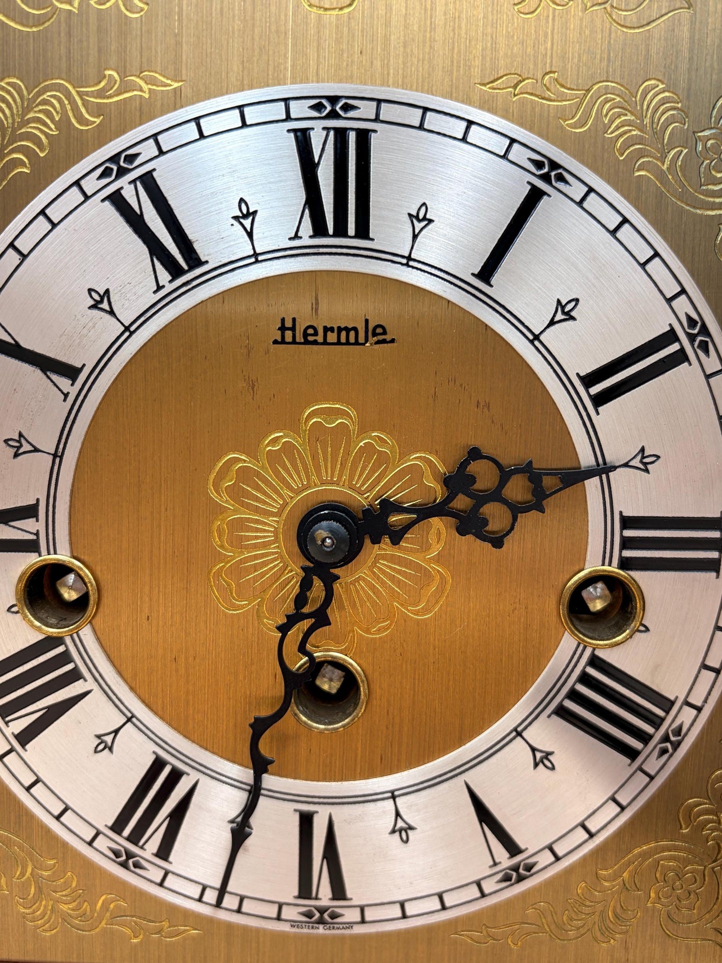 Vintage Hermle Westminster Mantel / Bracket Clock – West Germany – 8-Day Key Wind, 3-Train Chime & Strike – Serviced