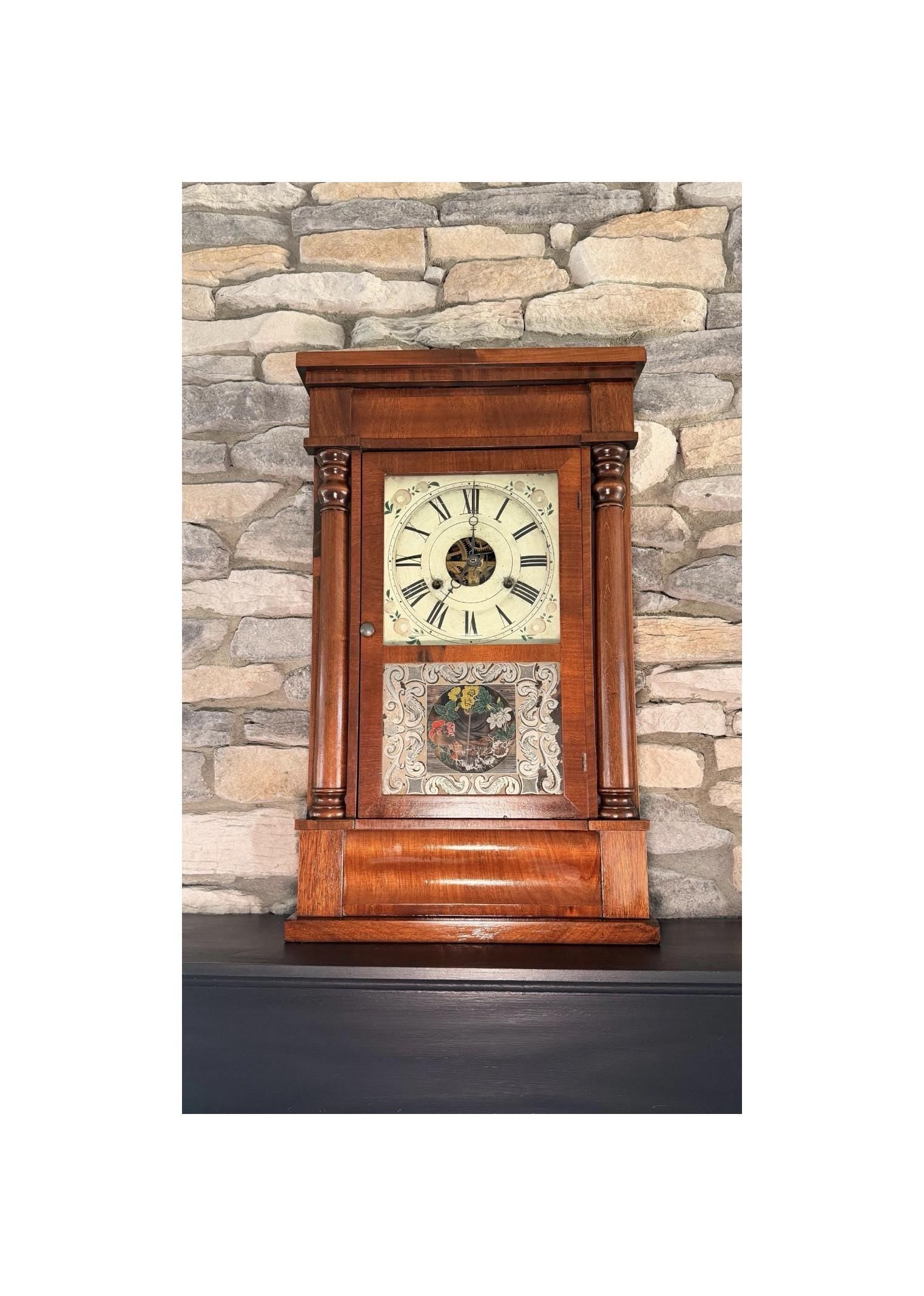 Antique Seth Thomas Ogee Shelf Clock – 30 Hour Brass Movement, Pre-Civil War Working Timepiece