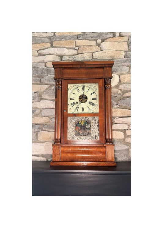 Antique Seth Thomas Ogee Shelf Clock – 30 Hour Brass Movement, Pre-Civil War Working Timepiece