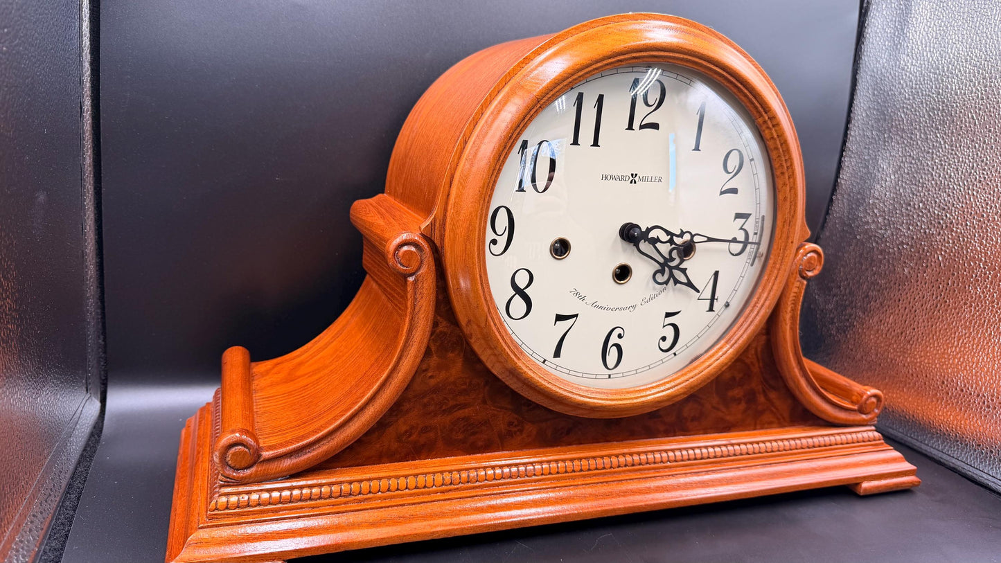 Howard Miller Hadley 78th Anniversary Edition - Burl Wood Mantel Clock – Kieninger Westminster Chime