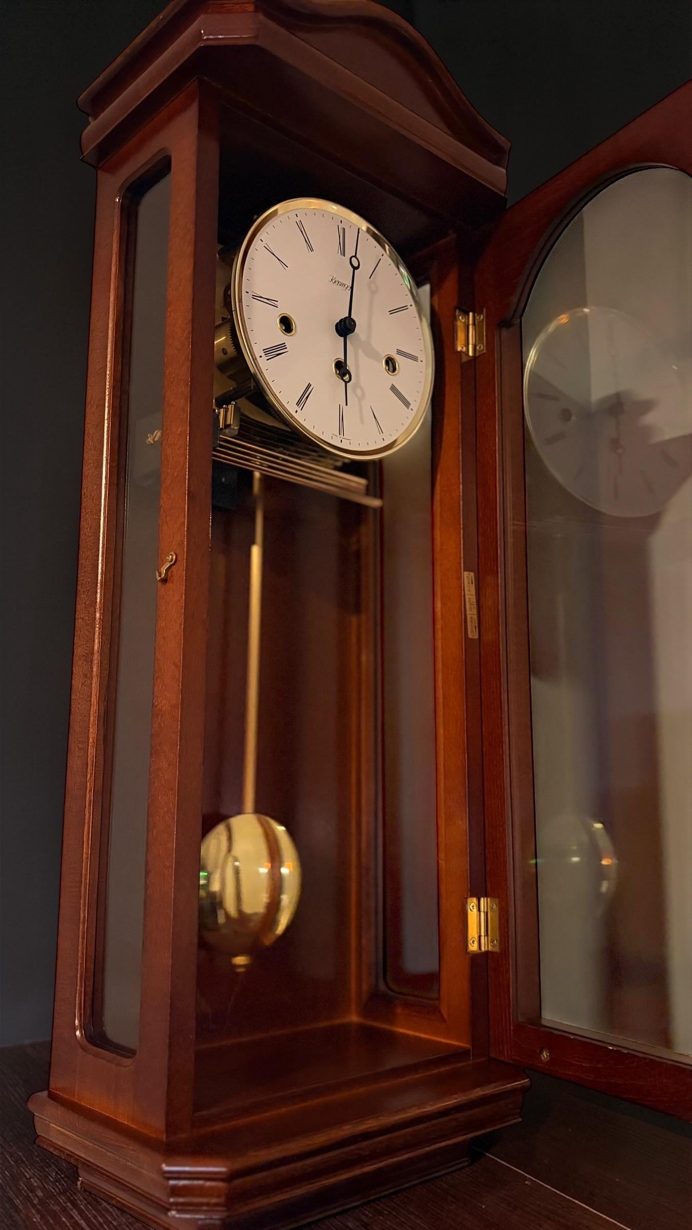 Vintage Kieninger Walnut Wall Clock – German Made Pendulum Clock