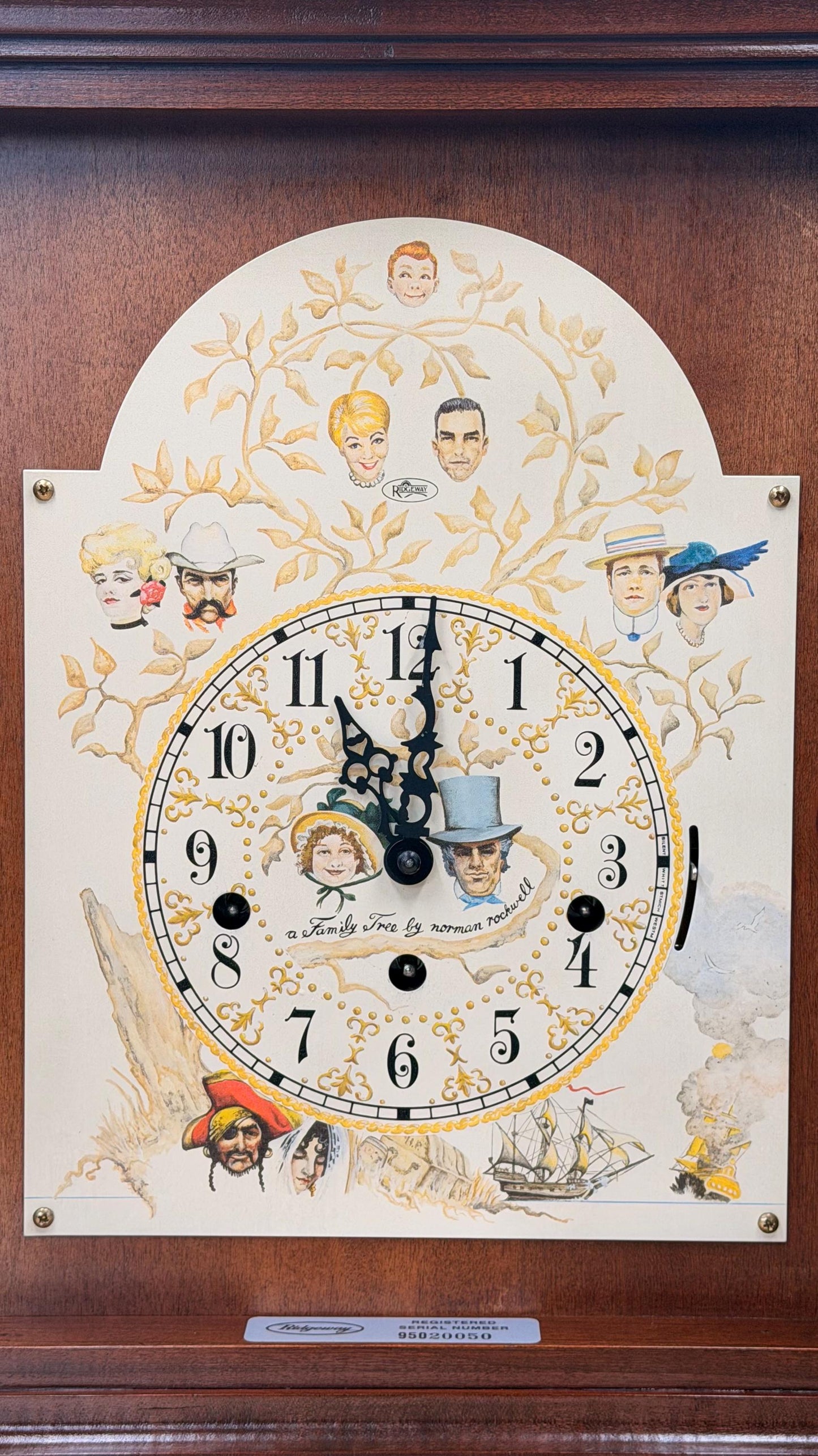 Ridgeway Mantel Clock | Norman Rockwell Family Tree, Hermle Mechanical Movement