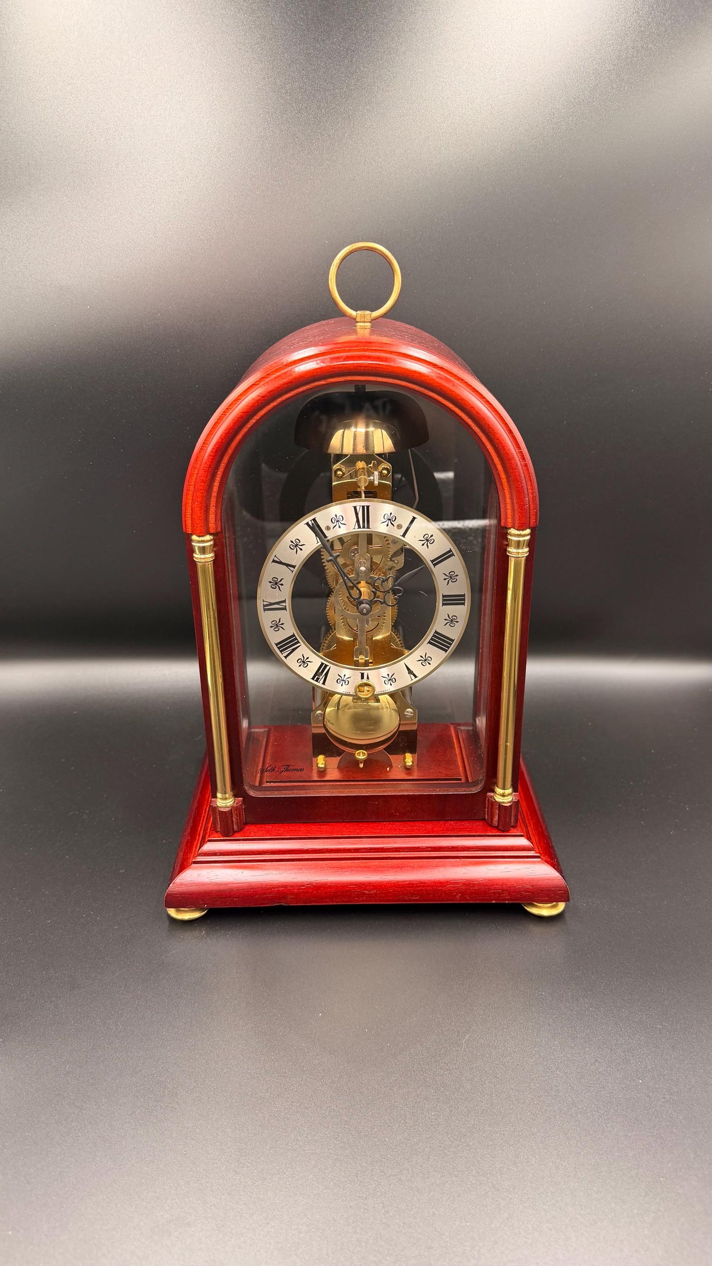 Seth Thomas Skeleton Clock – Hermle Movement, Mahogany Case