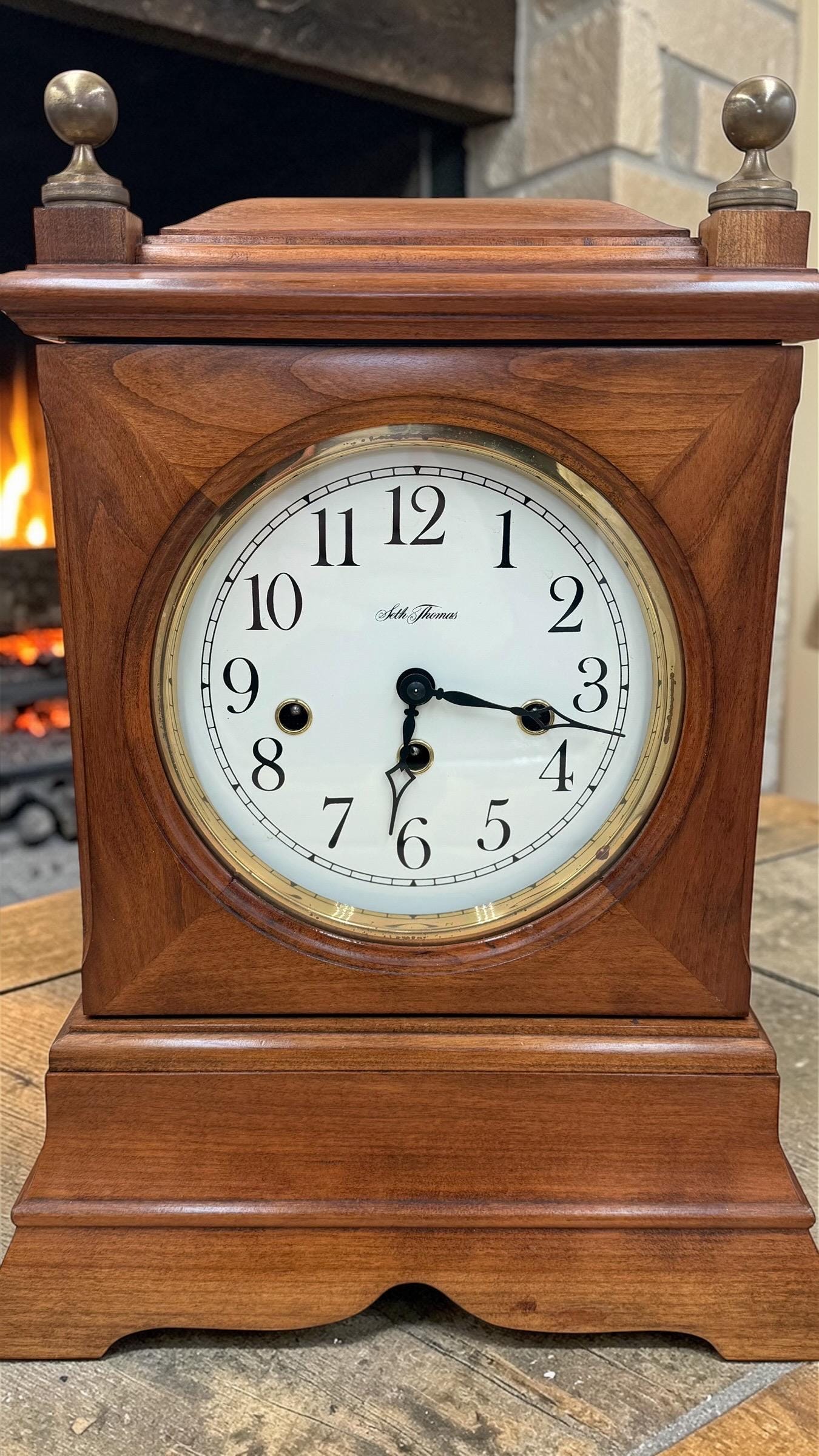 Seth Thomas Westminster Mantel Clock – New Hermle Movement – Classic Hardwood Case