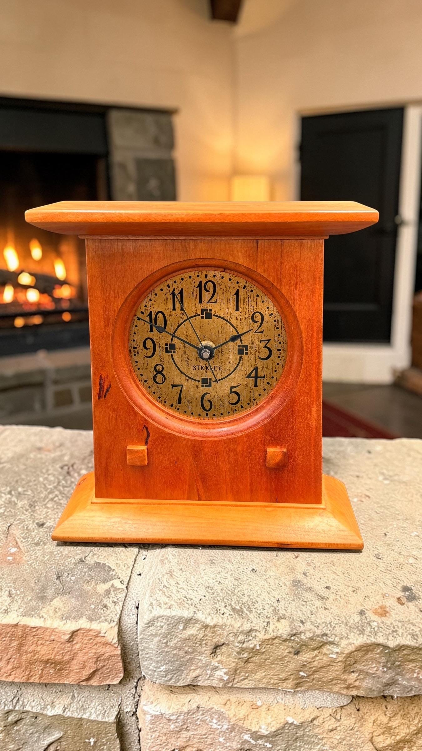 Stickley Mission Oak Mantel Clock – Arts & Crafts Quartz Movement