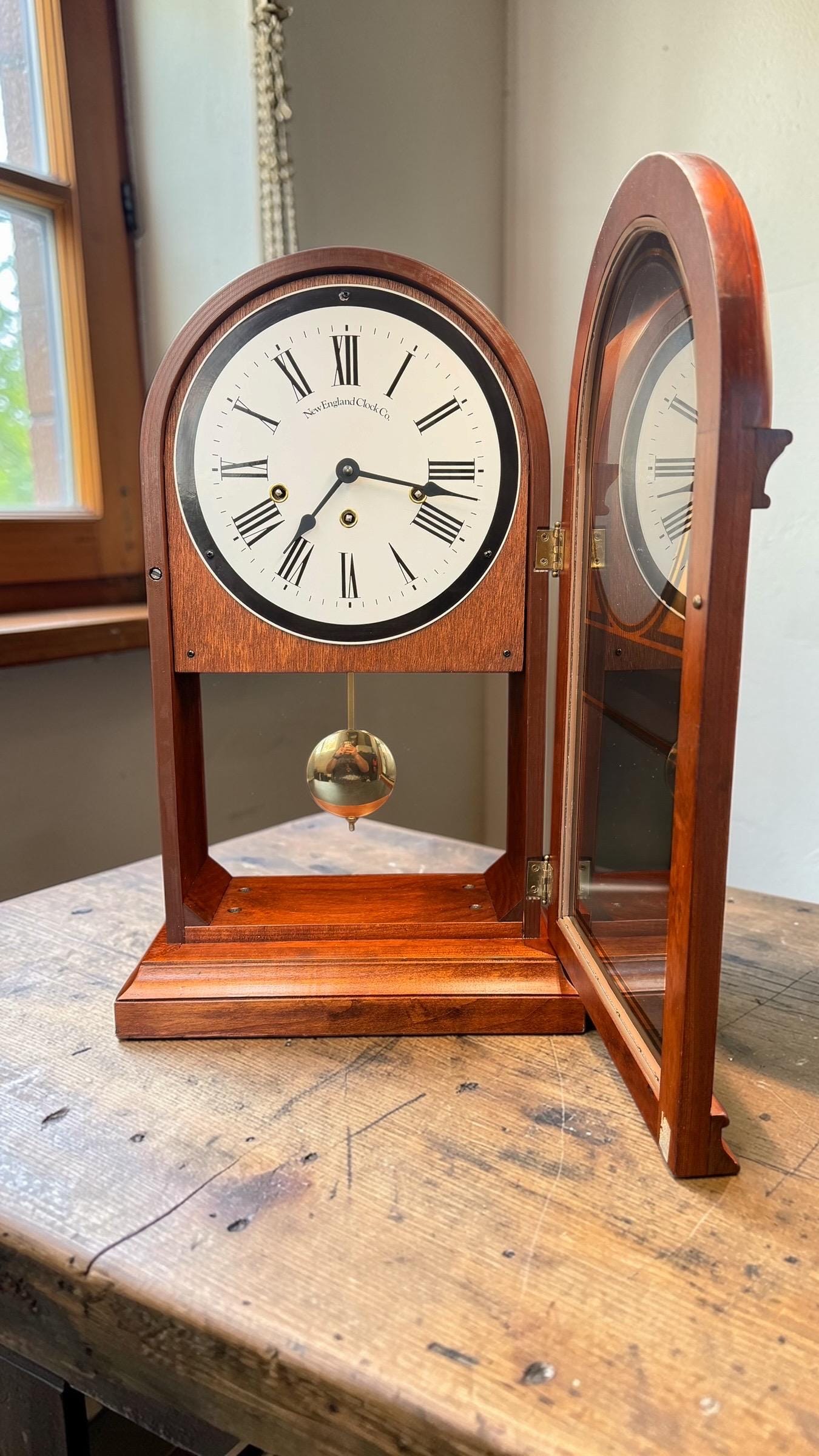 Large New England Clock Co Westminster Chime Mantel Clock - READ DESCRIPTION PLEASE