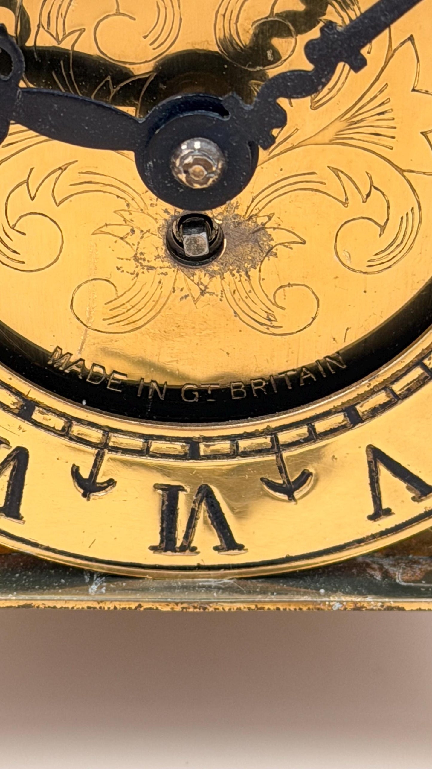 Vintage Smiths Miniature Brass Mantel Clock | Jeweled Dome, Key Wind