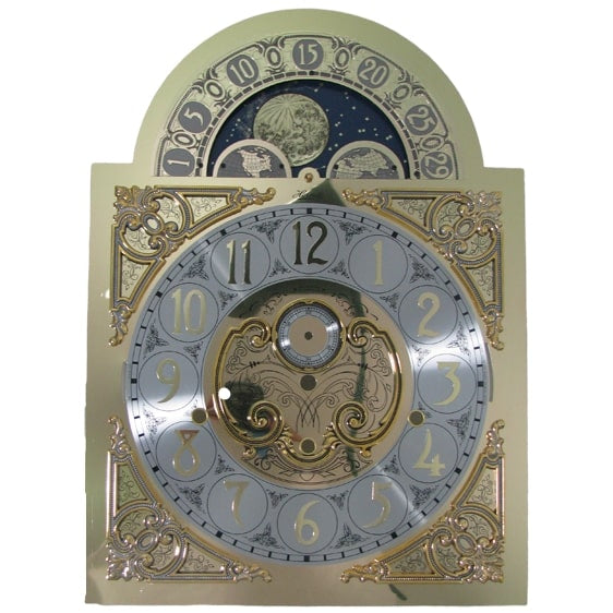 Hermle 1171 moon-phase grandfather clock dial, Hermle-logo option