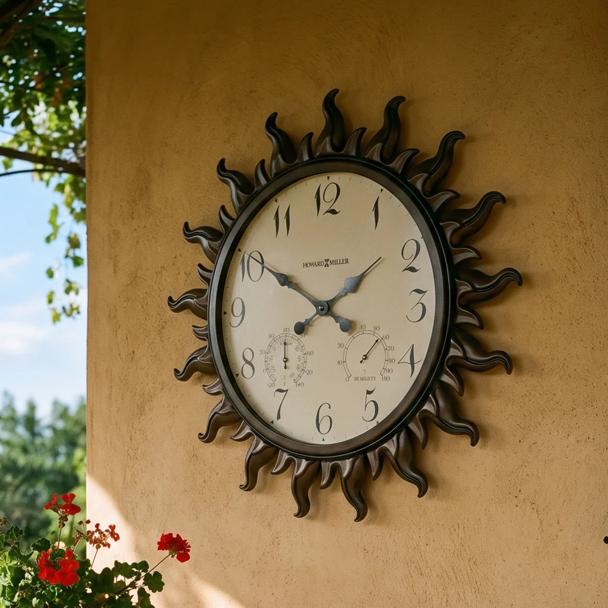 Howard Miller Sunburst II Indoor/Outdoor Wall Clock 625543 - manufacturer view 2