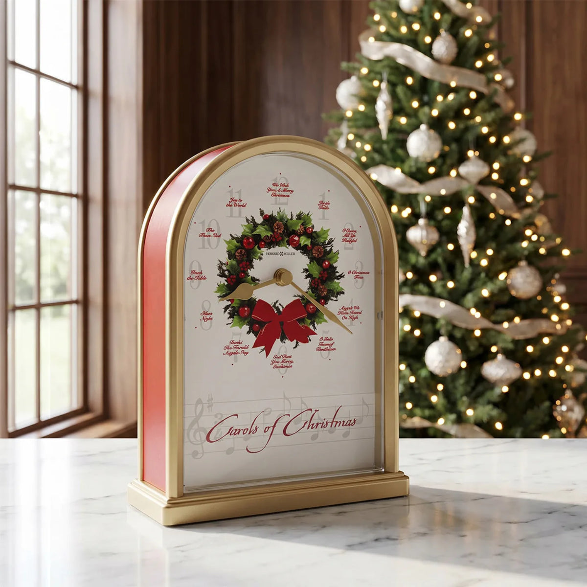 Howard Miller Carols Of Christmas II Tabletop Clock 645424 - manufacturer view 2