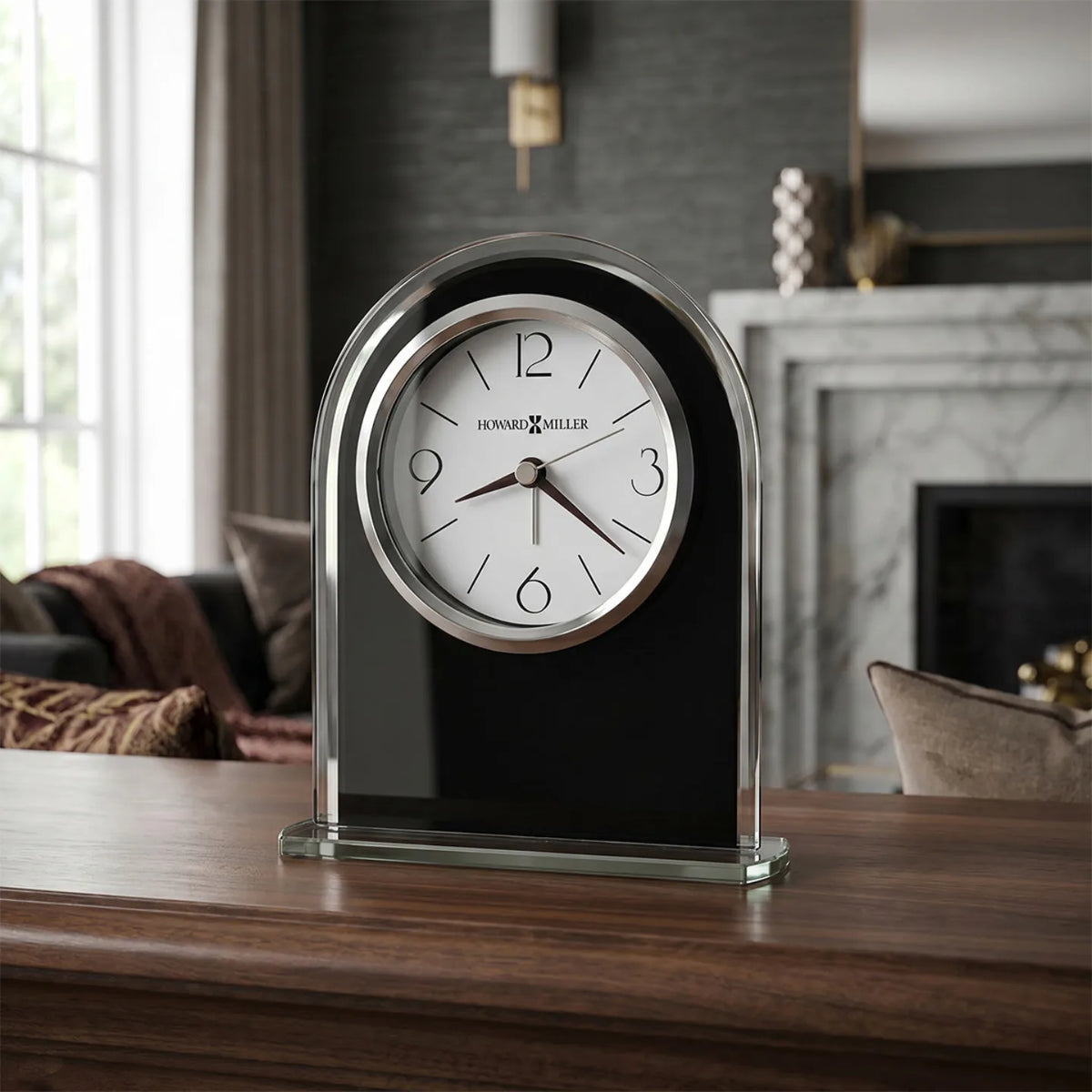 Howard Miller Ebony Luster Tabletop Clock 645702 - manufacturer view 2