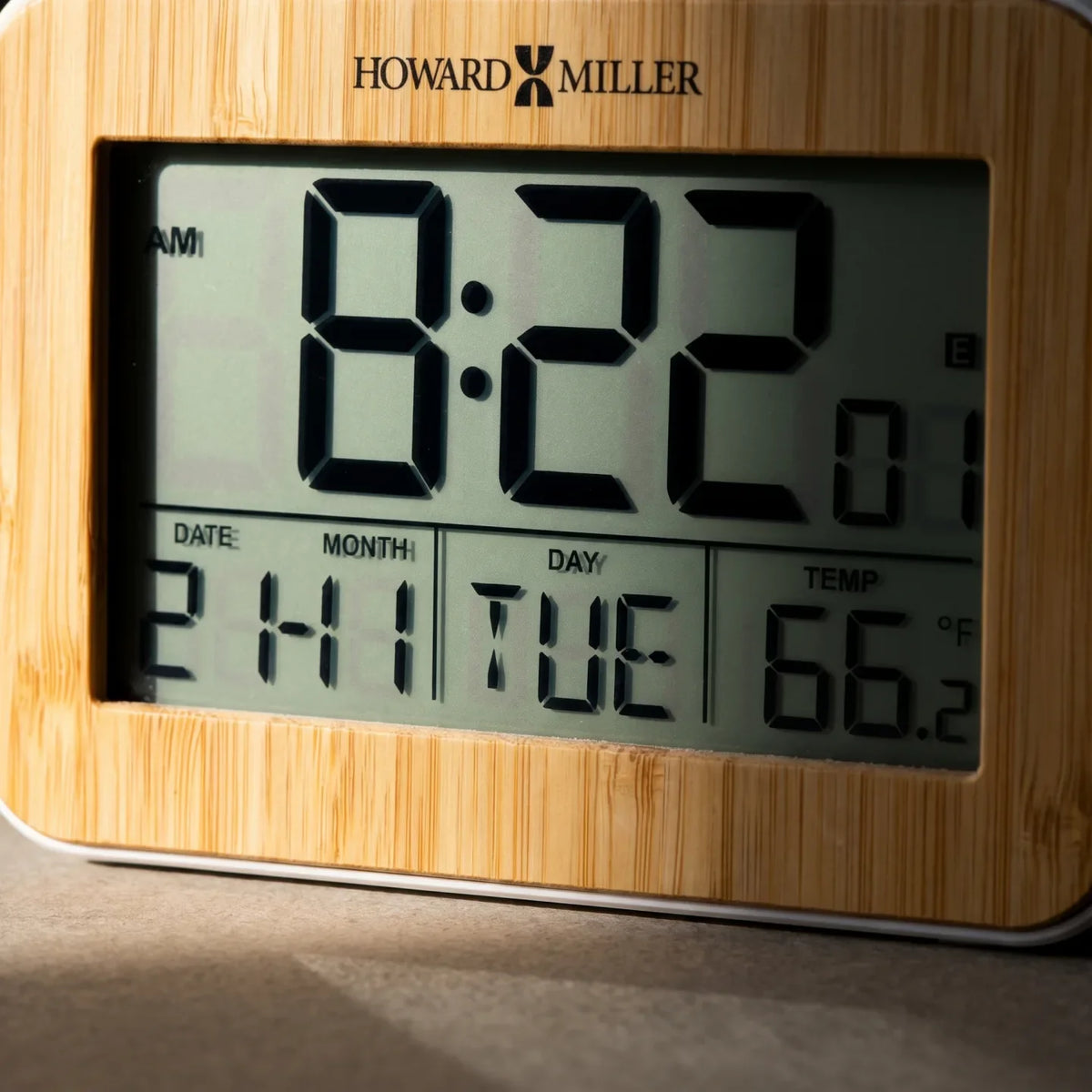 Howard Miller Bamboo Box Alarm Clock 645844 - manufacturer view 3