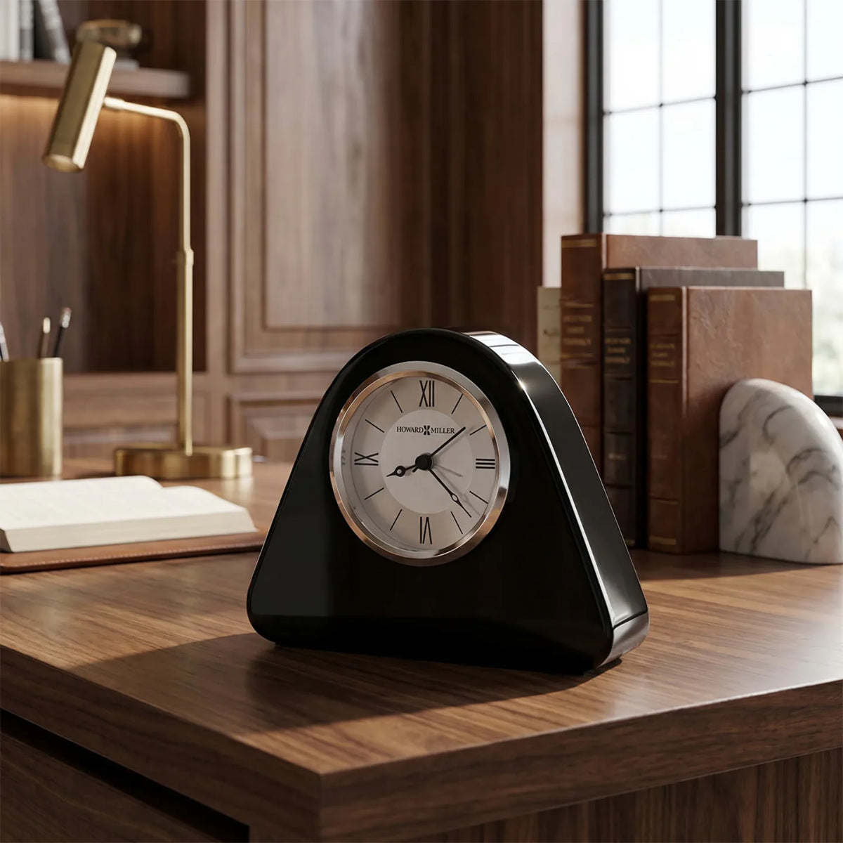 Howard Miller Noir Peak Tabletop Clock 645847 - manufacturer view 2