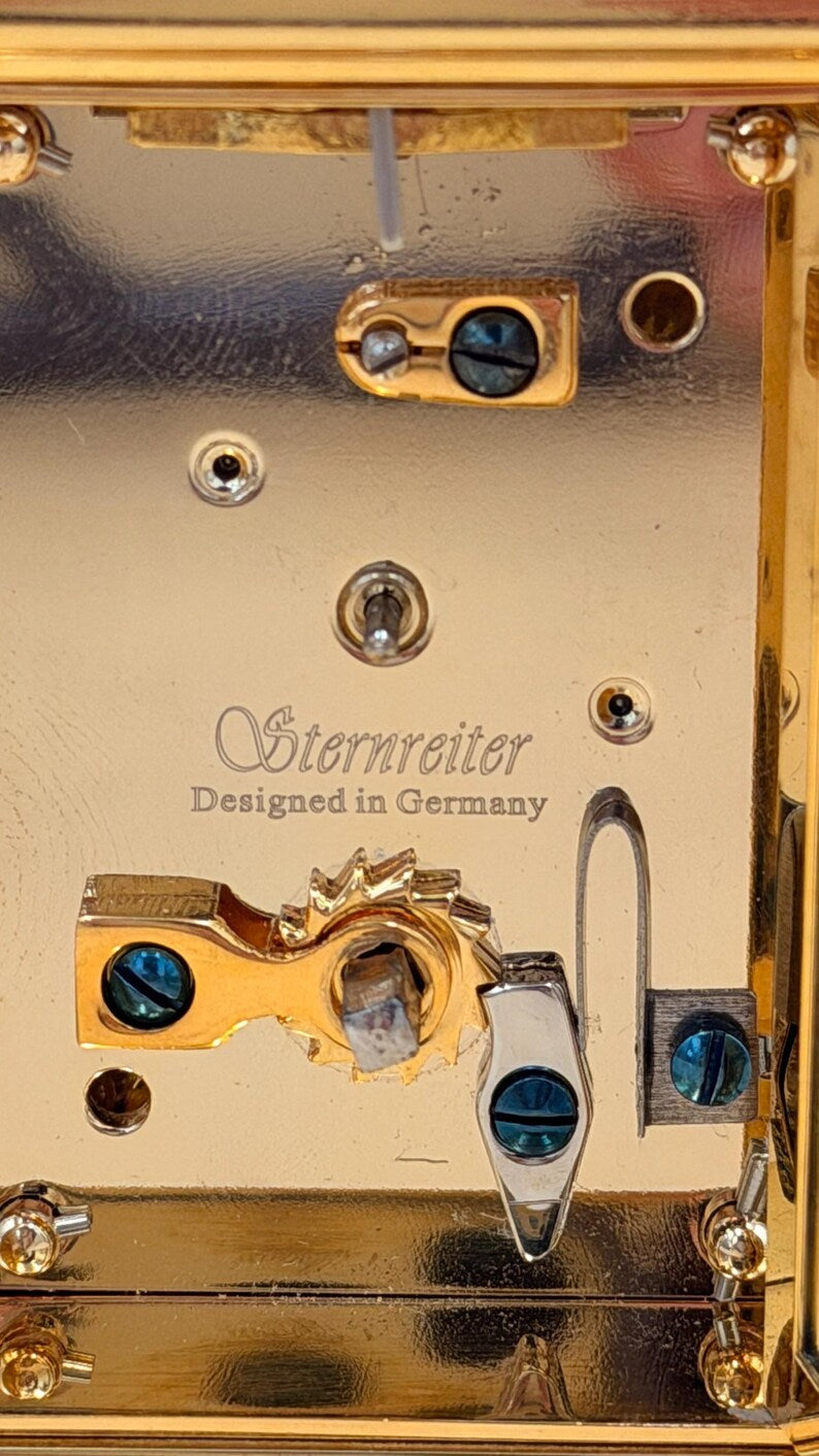 Sternreiter Brass Carriage Clock – rear movement detail