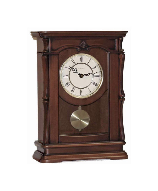 Bulova Abbeville Mantel Clock – Triple Chime Westminster, Ave Maria, Bim Bam Hardwood Case