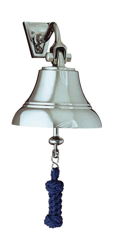 Weems & Plath 4-Inch Nickel Bell with Navy Blue Lanyard
