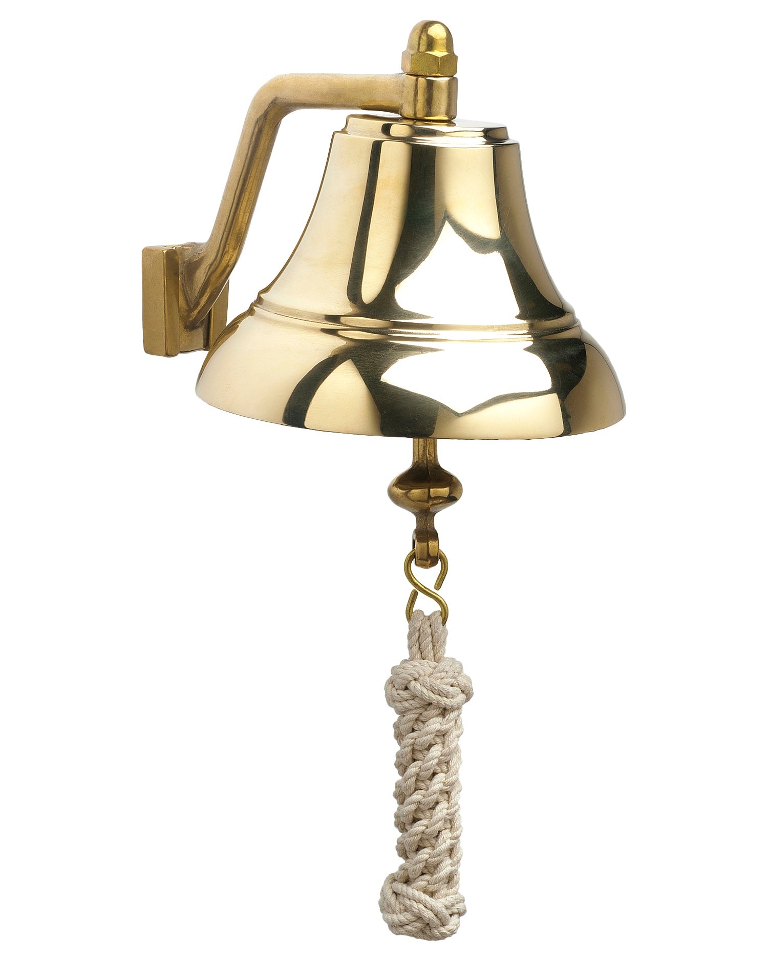 Weems & Plath 6-Inch Brass Bell with Monkey's-Fist Lanyard