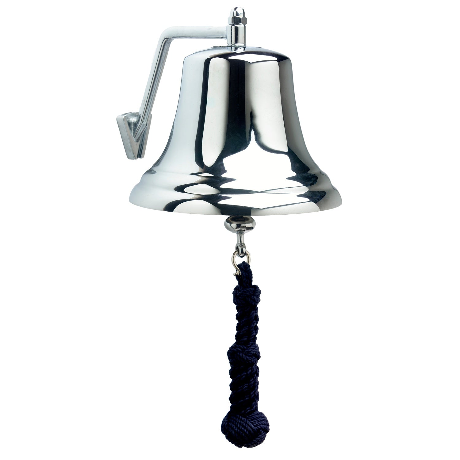 Weems & Plath 8-Inch Chrome Bell with Navy Monkey’s-Fist Lanyard
