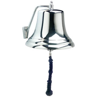 Weems & Plath 12-Inch Chrome Bell with Navy Monkey’s-Fist Lanyard