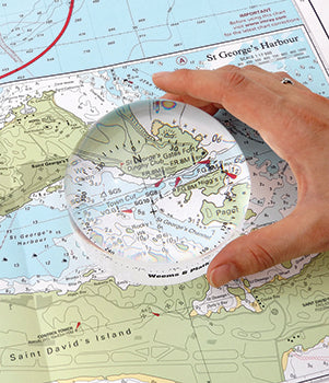 Weems & Plath Grande View Acrylic Magnifier with Compass Rose, 6x