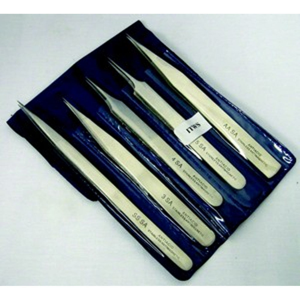 Tweezers - Stainless Steel AntiMagnetic Stella set of 5 – part ITWS