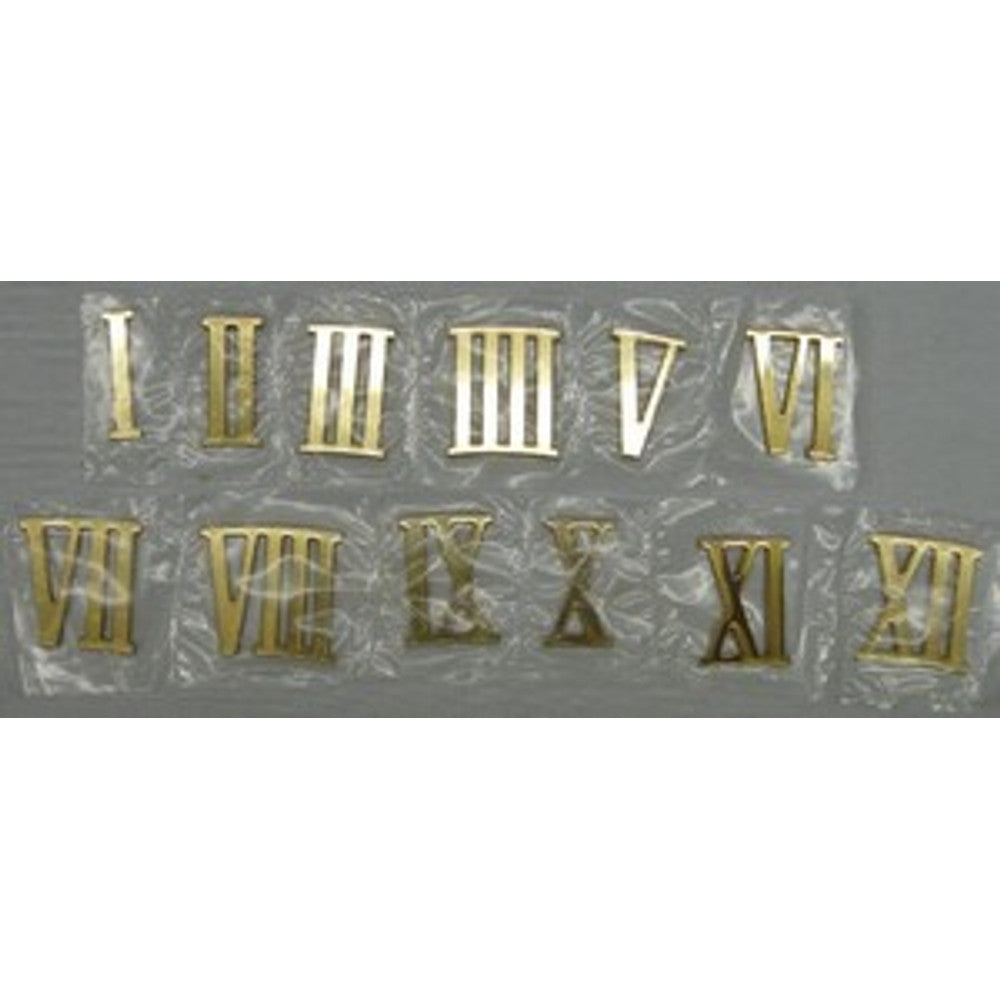 Roman Dial Numeral Set - Milled Brass - not self adhesive. Must use glue to stick to dial plate - Size 20mm = 3/4in – part J…