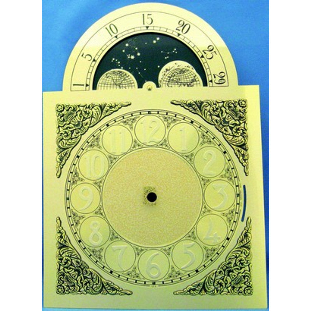 Dial-Grandfather Shape- for Hermle 451-053 Movt.- 9 7/8in W x 13 7/8in H – part HD451-053
