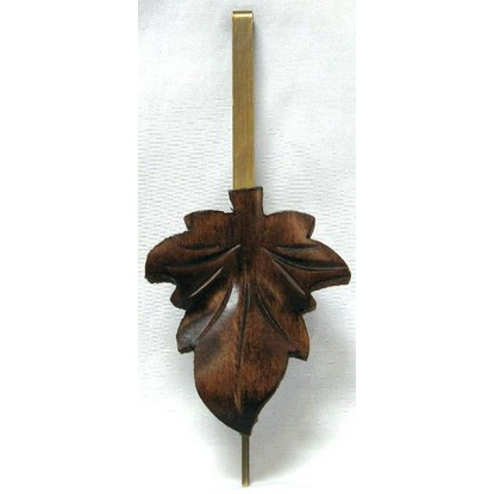 Maple Leaf Style Cuckoo Pendulum - Length 6in - For 1 day movement - used on 600/3T clock - Walnut Finish - adjustable ratin…
