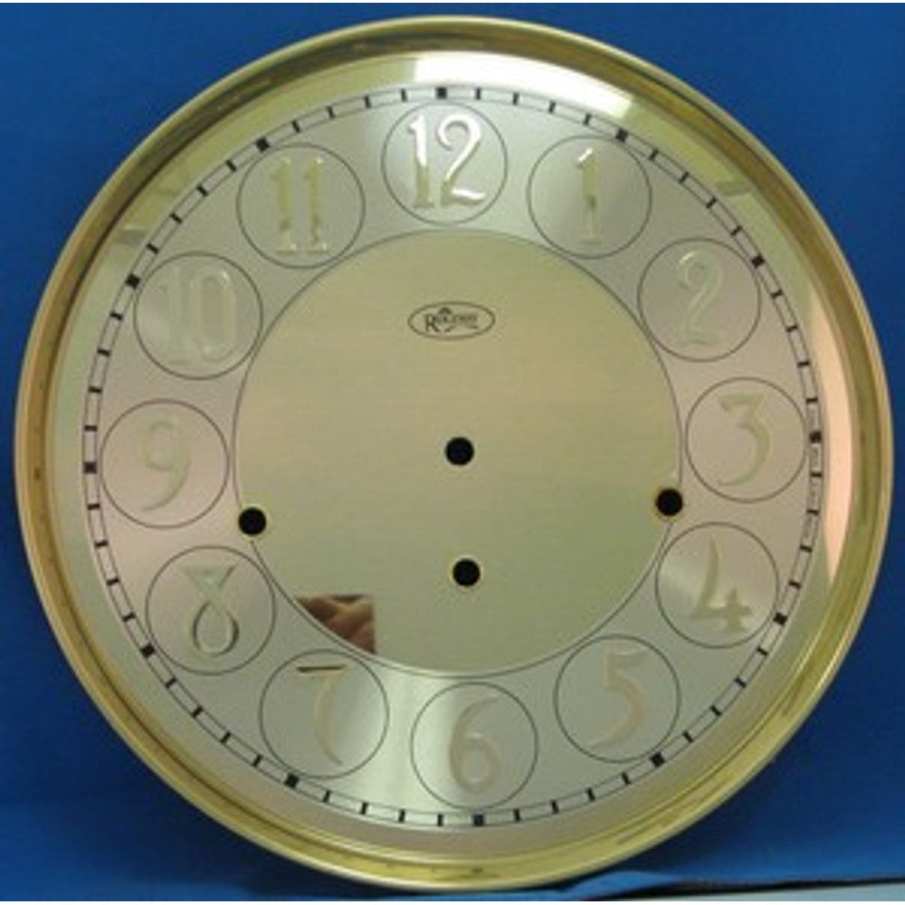 Dial-Round Shape- for Hermle 1161-853 Movt.- 12in diameter - Antique brass/Silver time track - Roman numerals – part RWD231M