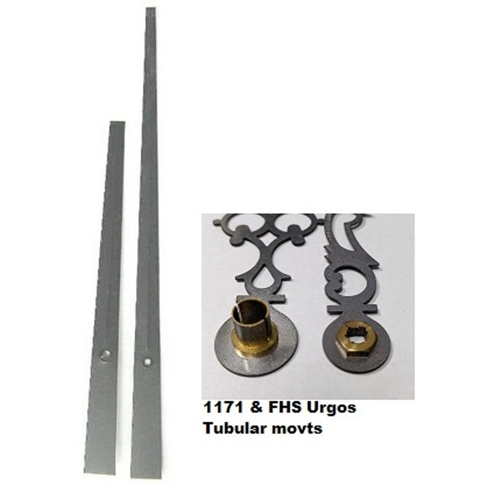 9in Minute hand length - Straight Style hands - Mechanical - For Hermle 1171 Movements - no synchronizer & FHS Urgos tubular…