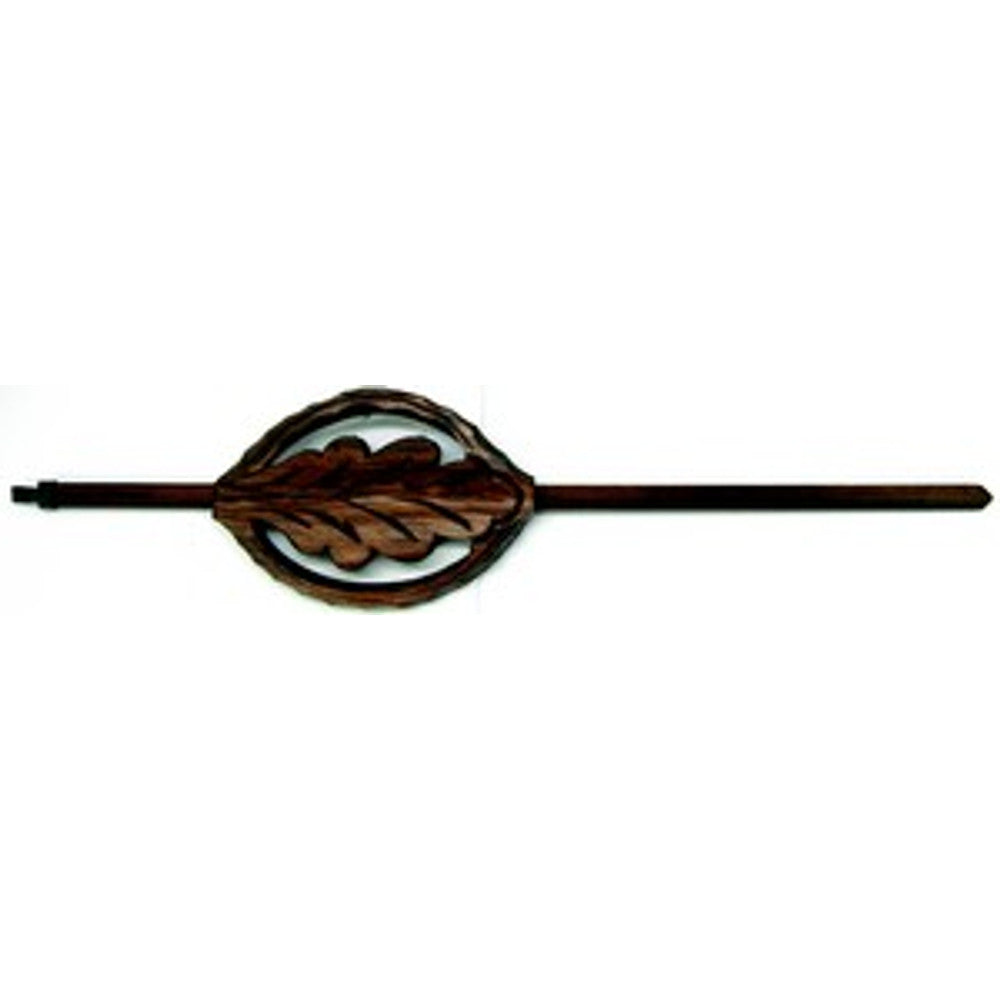 Oak Leaf with Ring Style Cuckoo Pendulum - Length 8in - For 8 day movement - Walnut Finish – part AP34