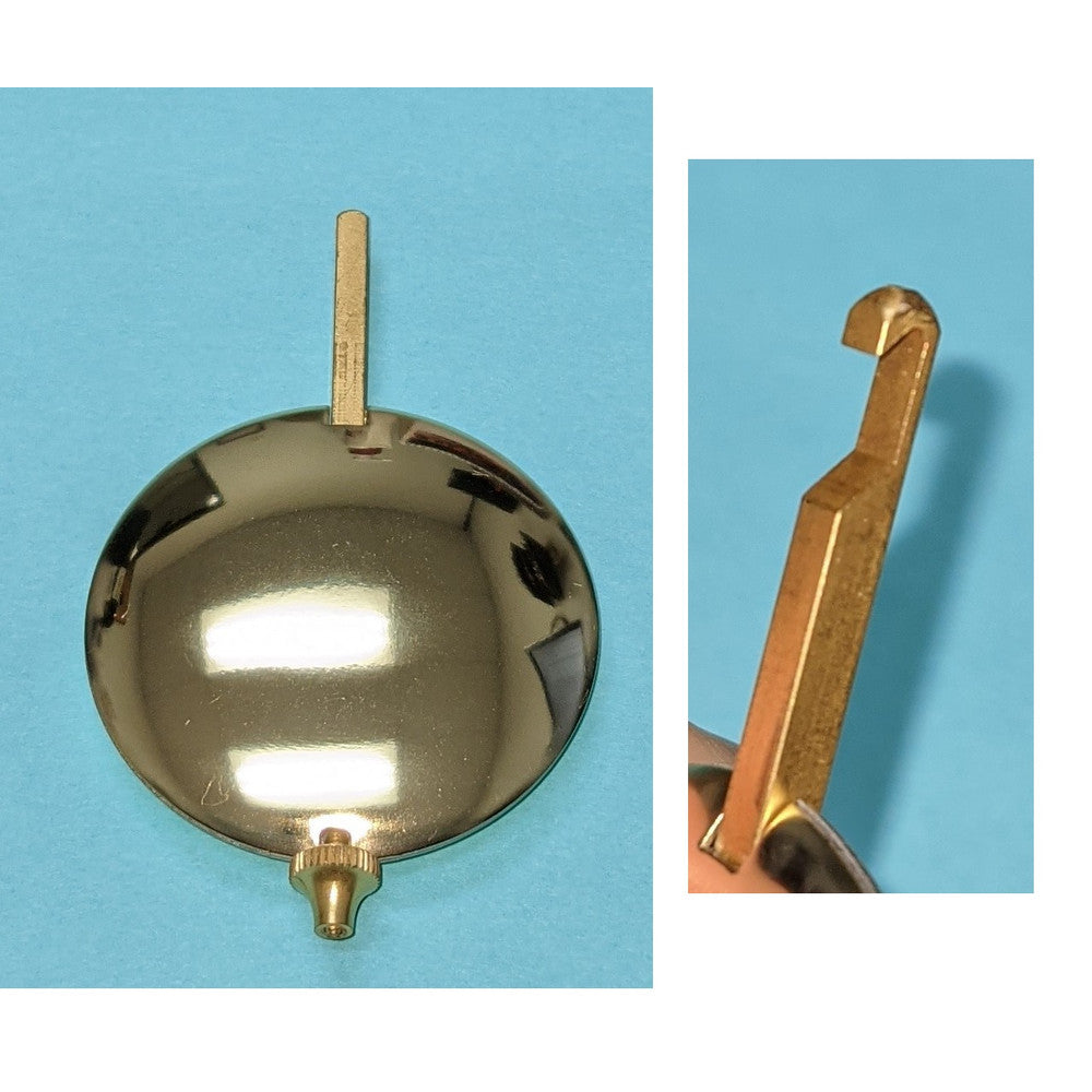 Pendulum Rod for 16.5cm Movt.-43mm or 1.75in Diam Polished Disk – part HP16.5-43P