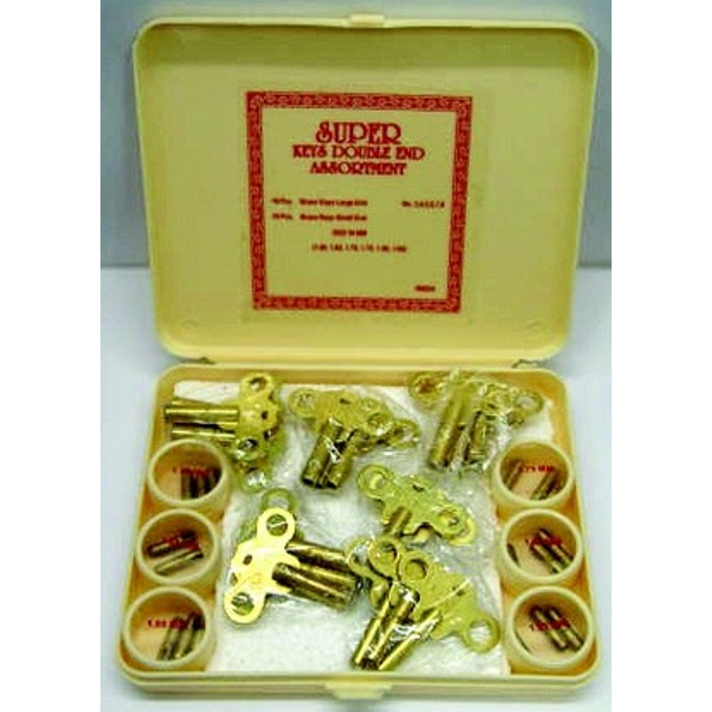 American Clock keys 36 pcs.- Solid Brass Assrt includes all the popular fittings. 18 big keys sizes 4, 5, 6, 7, 8 - 18 small…