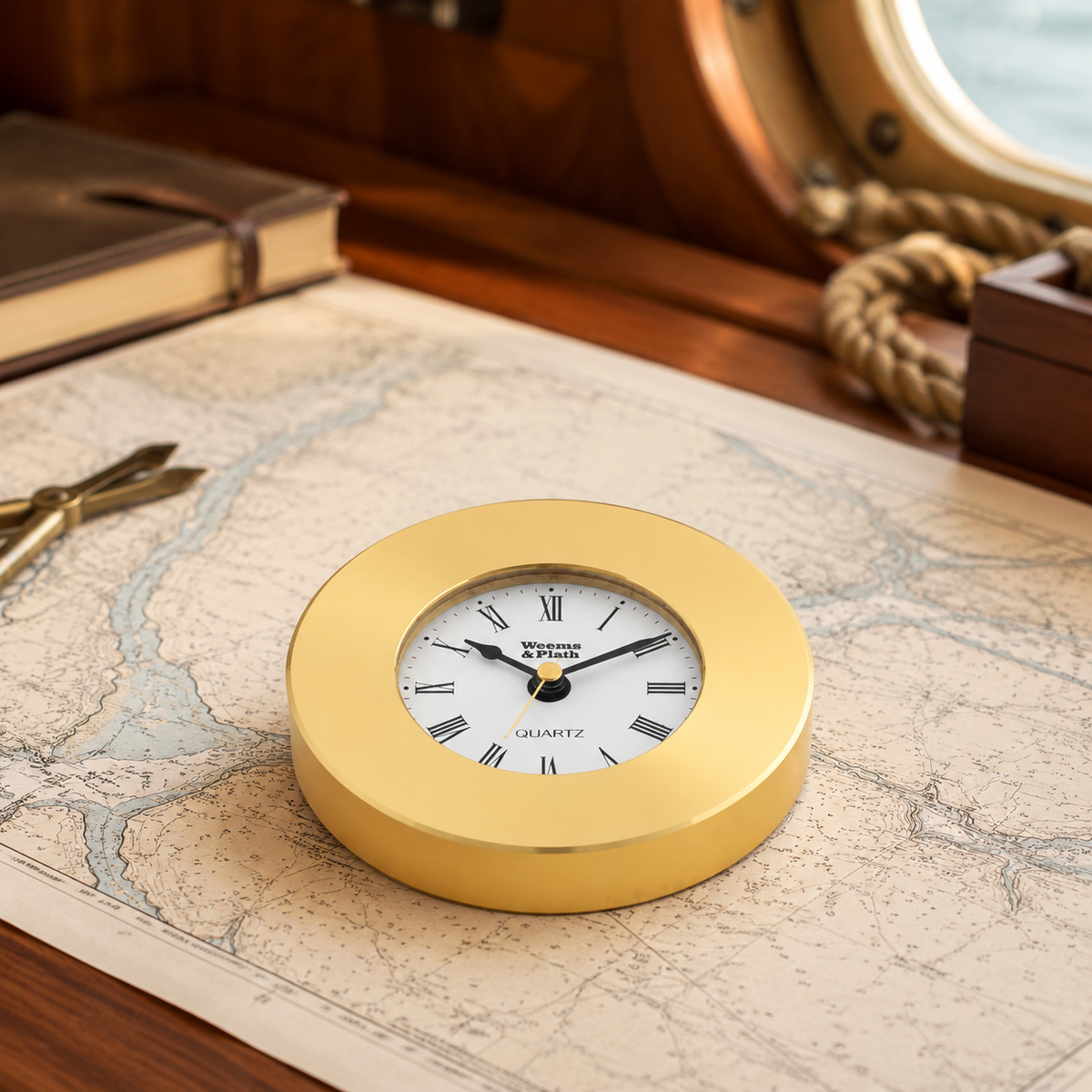 Weems & Plath Brass Clock Chart Weight — lifestyle view