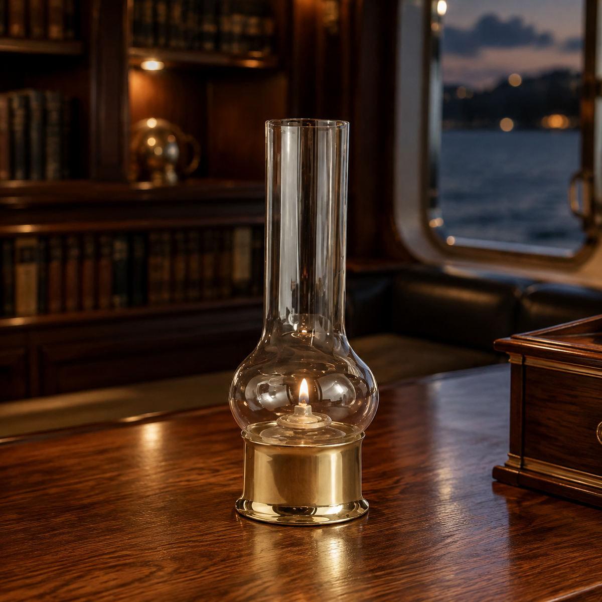Weems & Plath Brass Companion Lamp — lifestyle view
