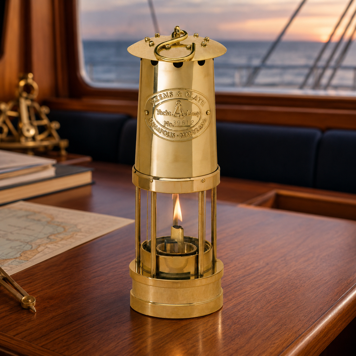 Weems & Plath Brass Yacht Lamp — lifestyle view