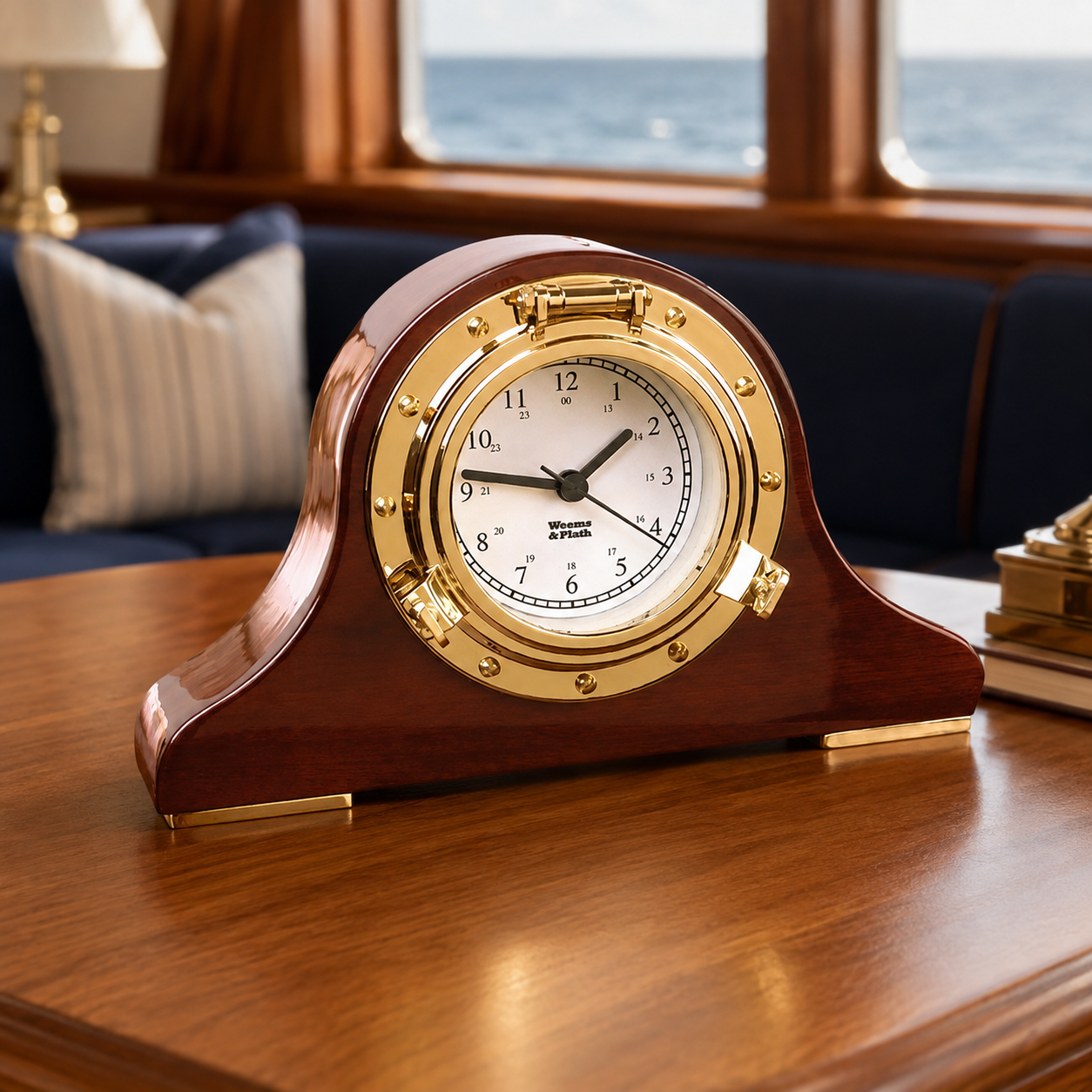 Weems & Plath Nautical Tambour Clock — lifestyle view