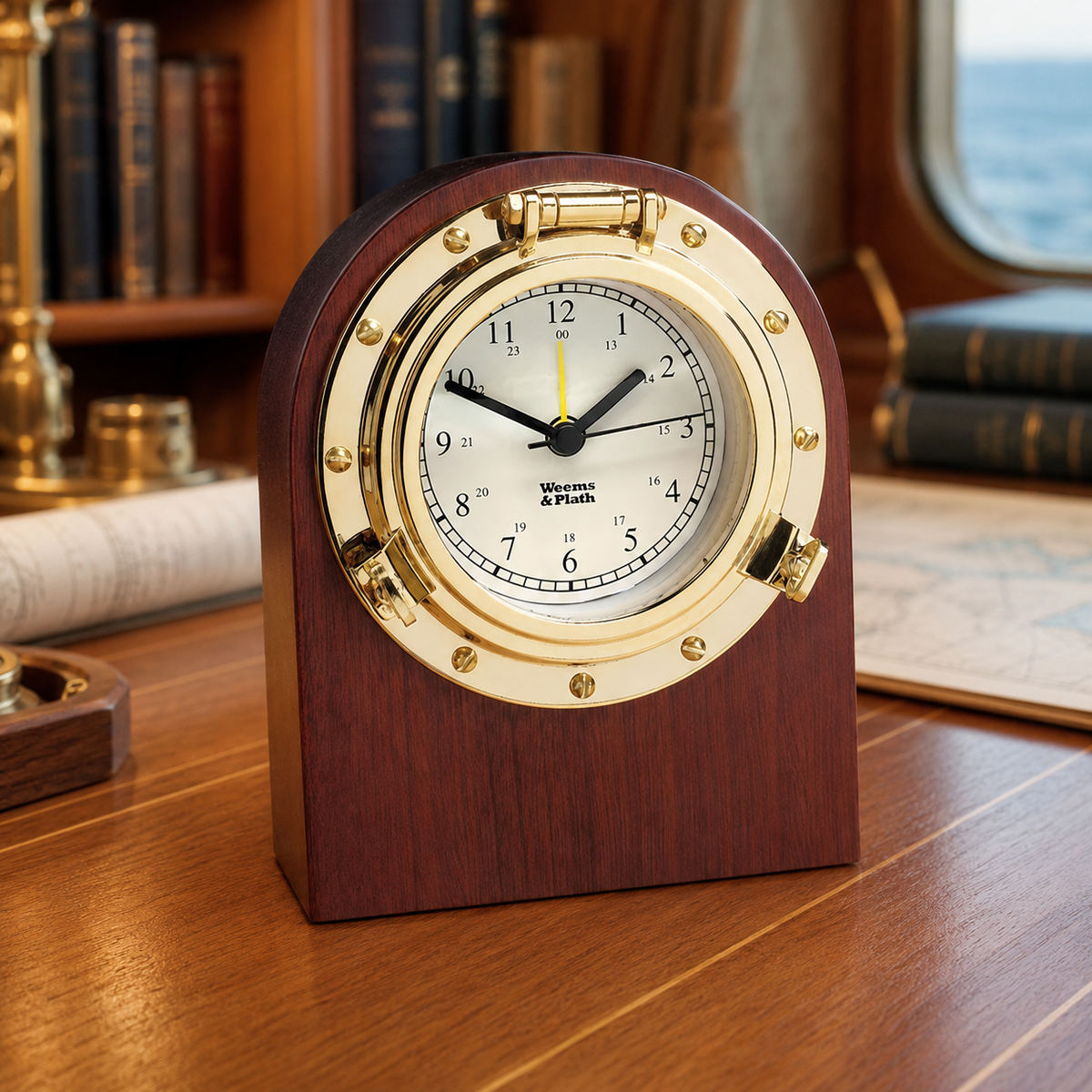 Weems & Plath Porthole Desk Clock — lifestyle view